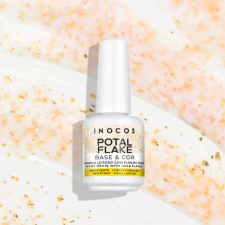 Potal Flake- Base e Cor- Branco Leitoso com Flocos Ouro