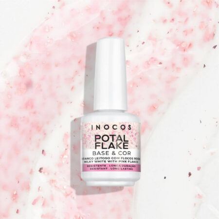 Potal Flake- Base e Cor- Branco Leitoso com Flocos Rosa