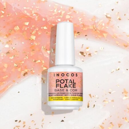 Potal Flake- Base e Cor- Damasco Leitoso com Flocos Ouro