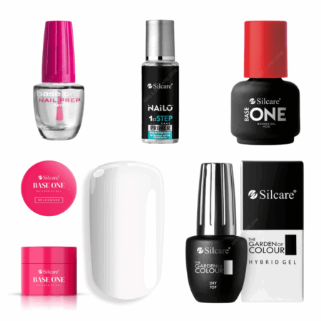 Kit de gel para unhas difíceis - Gel de construção Milkshake 100g UV Silcare - e sem TPO