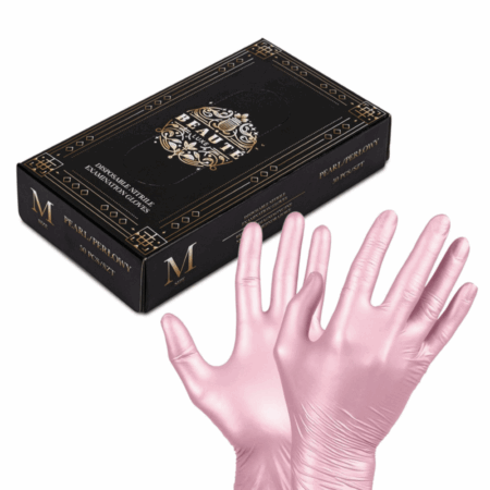 Luvas Beauty Luxe tamanho M Rosa Pérola - 50 unidades