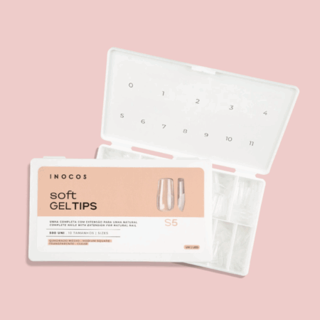 Soft Gel Tips - Quadrado Médio S5 500 unidades Inocos