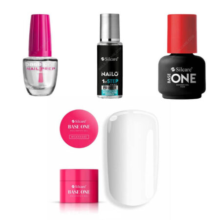 Kit de gel para unhas difíceis - Gel de construção Milkshake 50g UV Silcare - e sem TPO