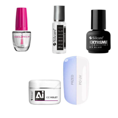 Kit de gel - Gel de construção Ice Violet 100g UV/LED Silcare - sem TPO